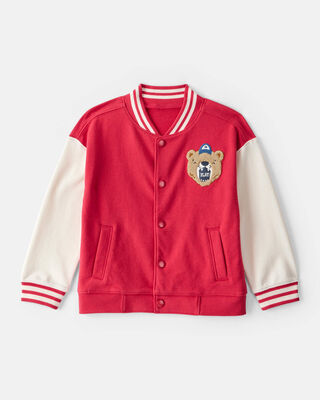 Carter's. Toddler Boy Bear Long-Sleeve Varsity Fashion Jacket - Red