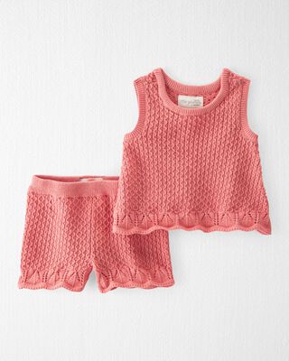 Little Planet. Baby Girl 2-Piece Organic Cotton Sweater Knit Set