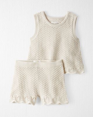 Little Planet. Baby Girl 2-Piece Organic Cotton Sweater Knit Set