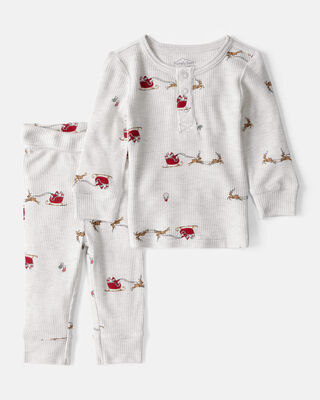 Carter's. Baby 2-Piece Sleigh Print PurelySoft Tee & Pant Set - Grey